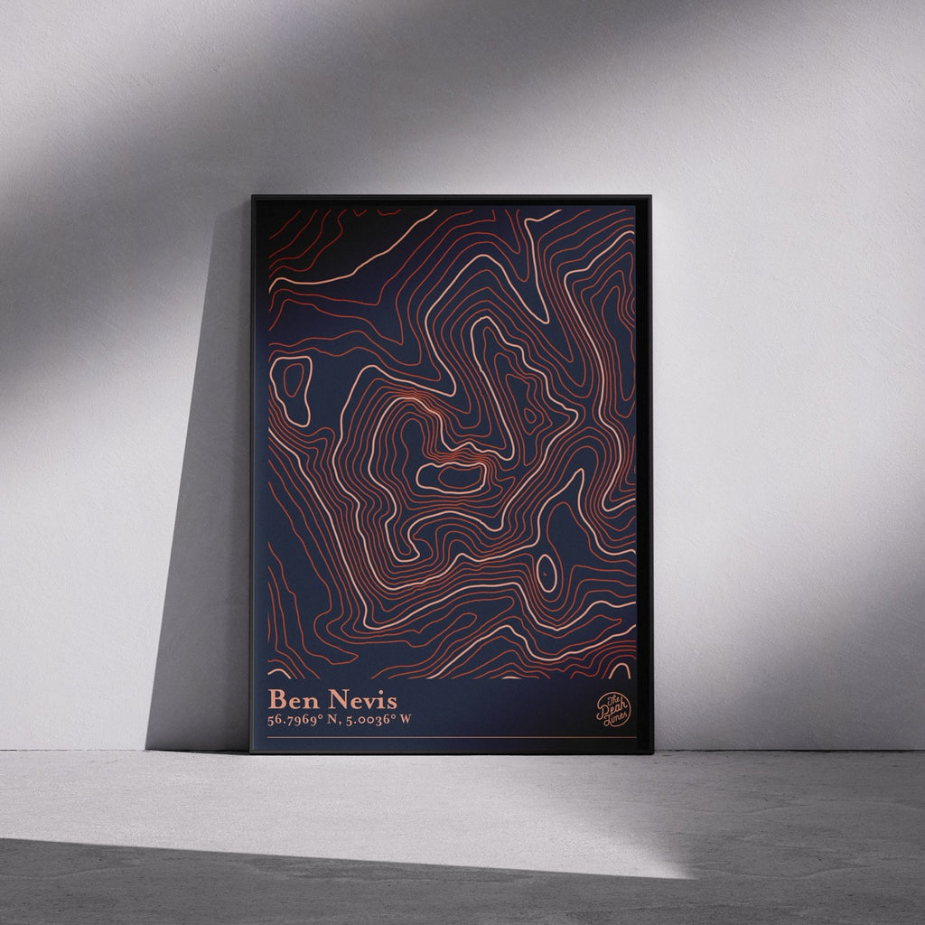 Ben Nevis Contour Map Print