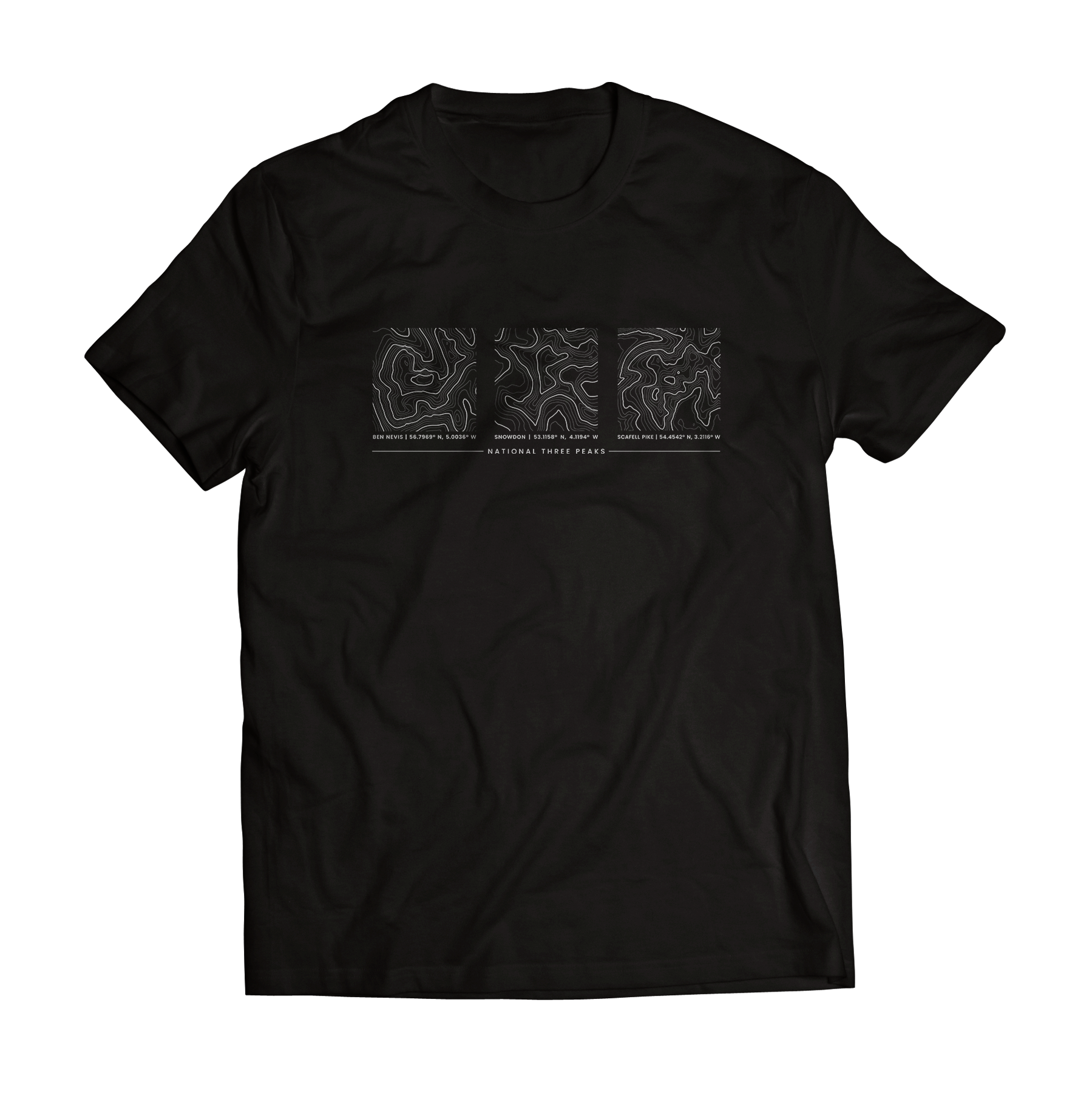 National Three Peaks Contour Map T-Shirt