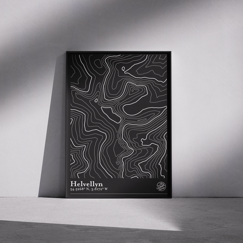 Helvellyn Contour Map Print