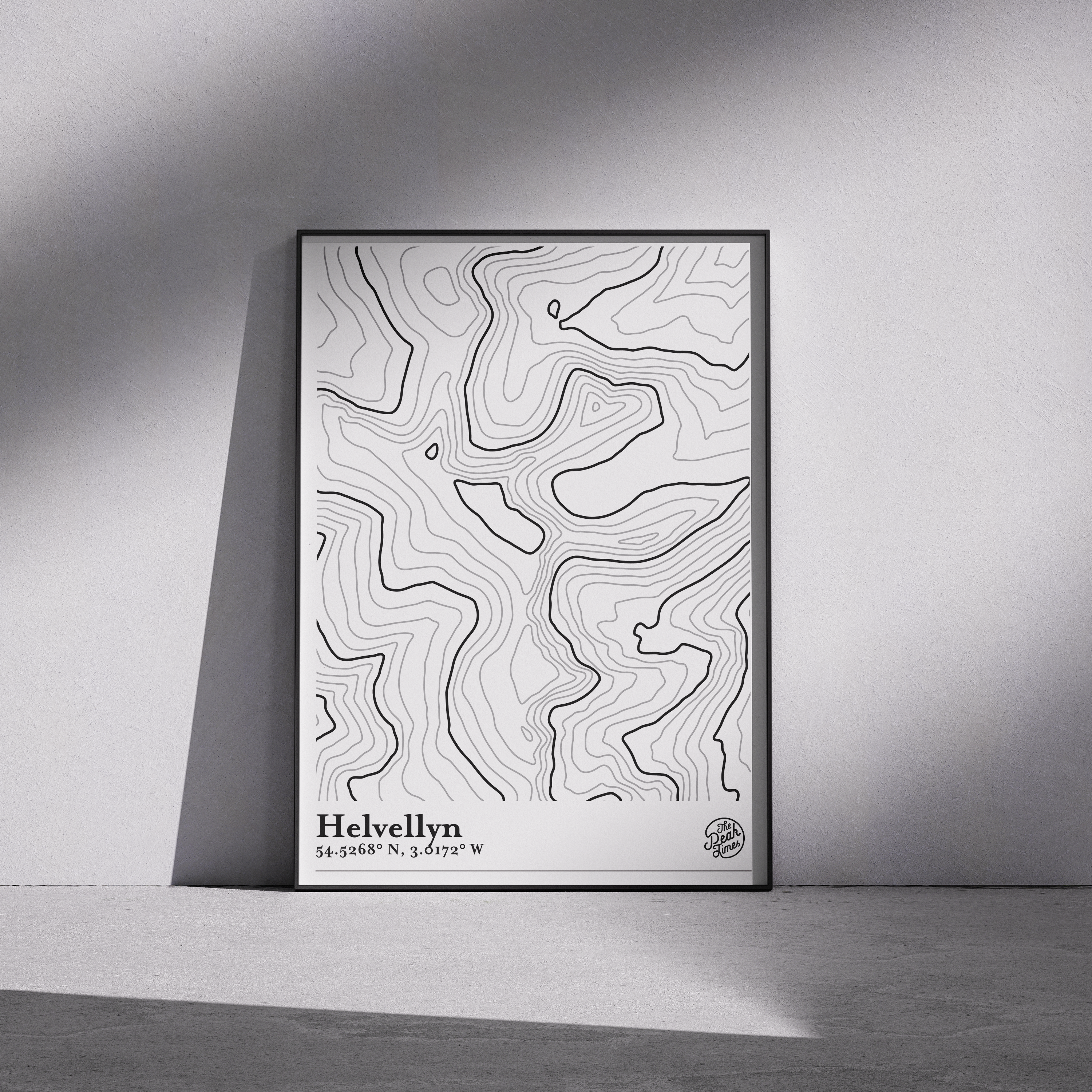 Helvellyn Contour Map Print