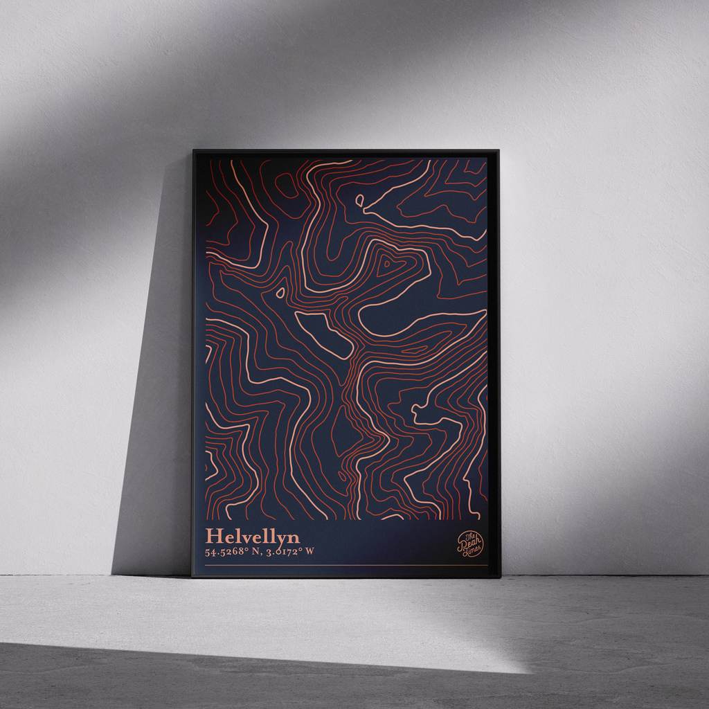 Helvellyn Contour Map Print