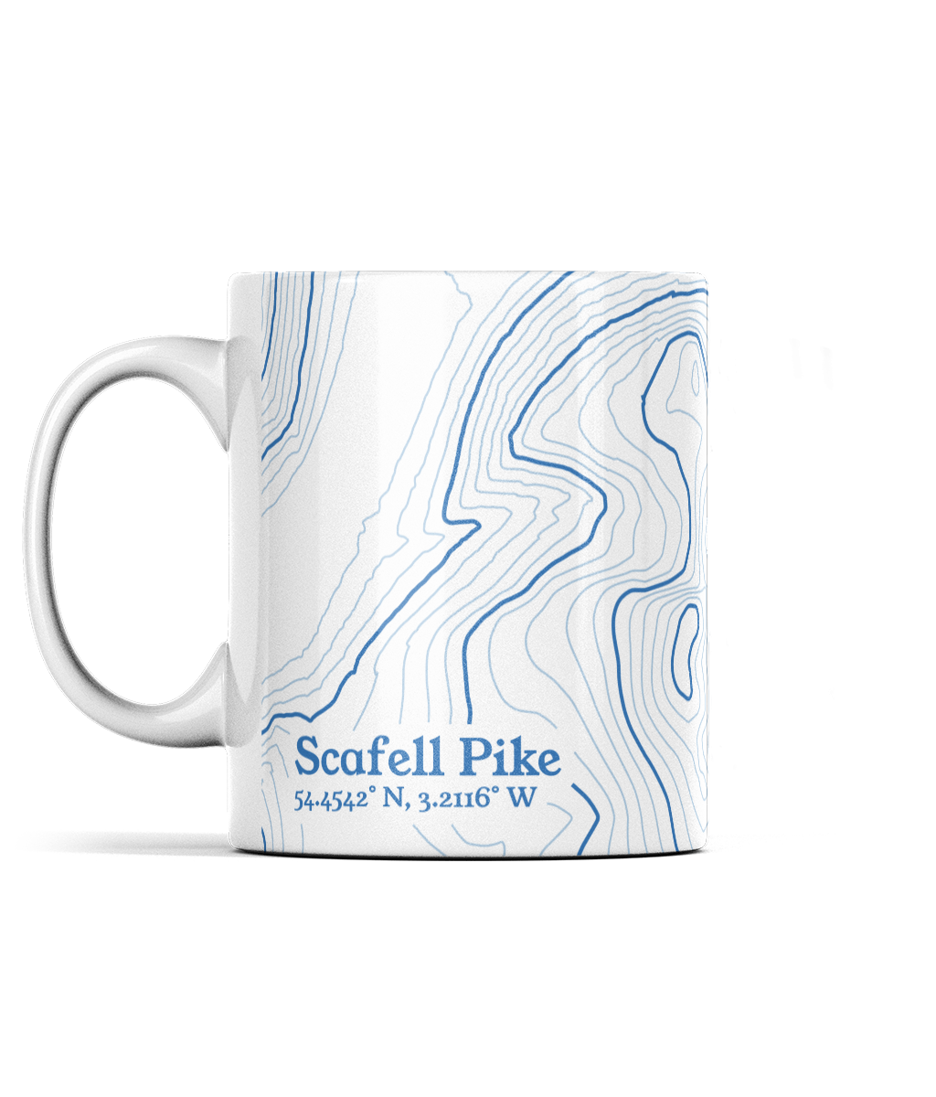 Scafell Pike Contour Map 11oz Mug