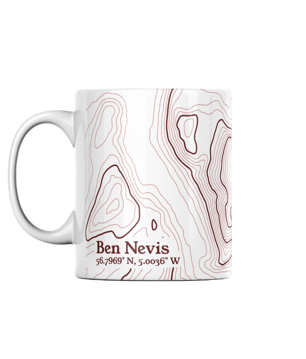 Ben Nevis Contour Map 11oz Mug
