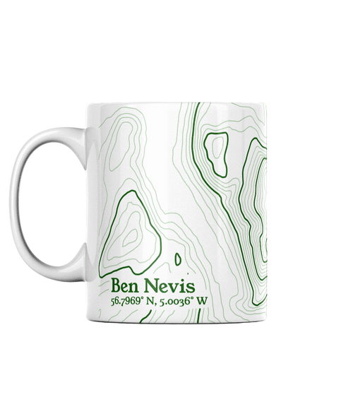 Ben Nevis Contour Map 11oz Mug