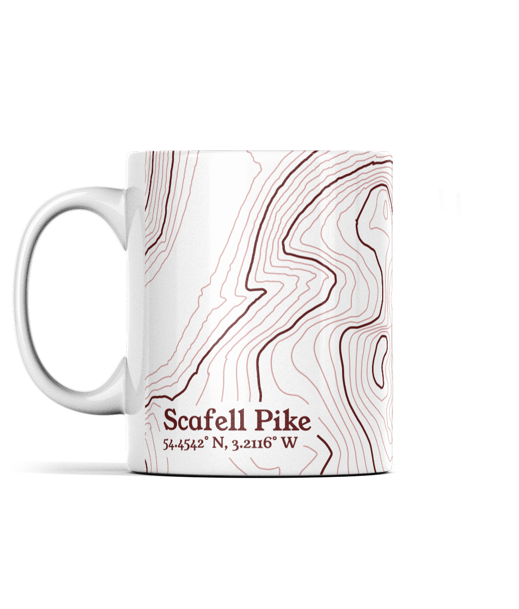 Scafell Pike Contour Map 11oz Mug