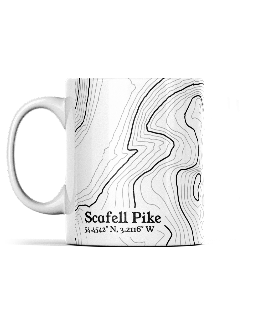 Scafell Pike Contour Map 11oz Mug