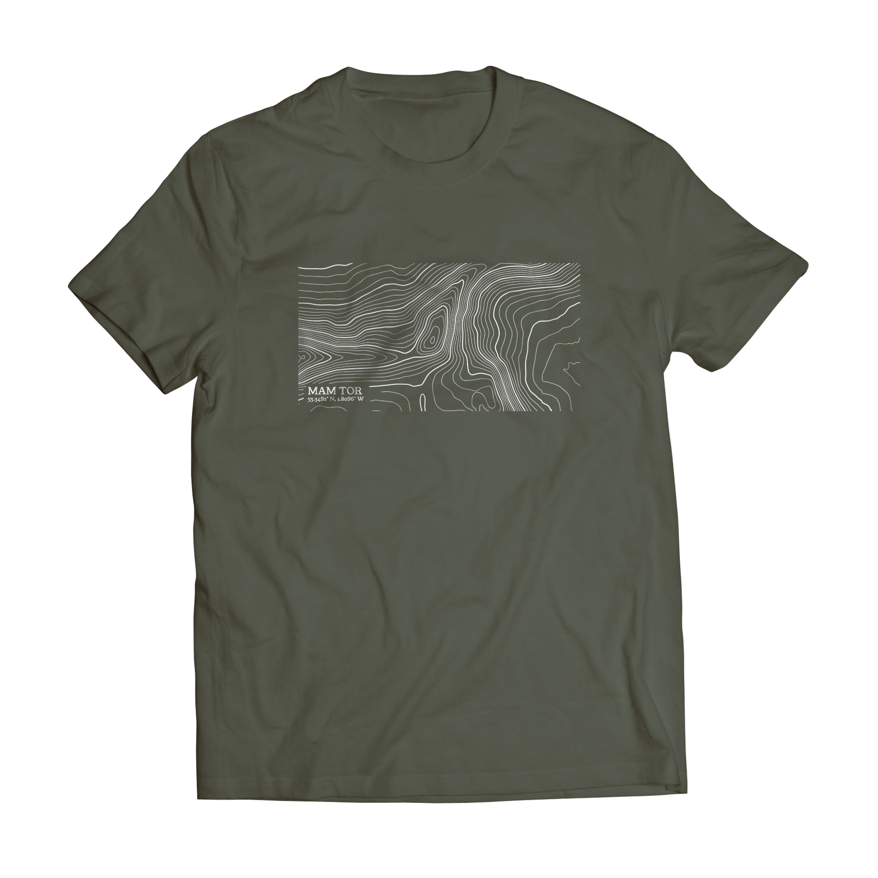 Mam Tor Contour Map T-Shirt