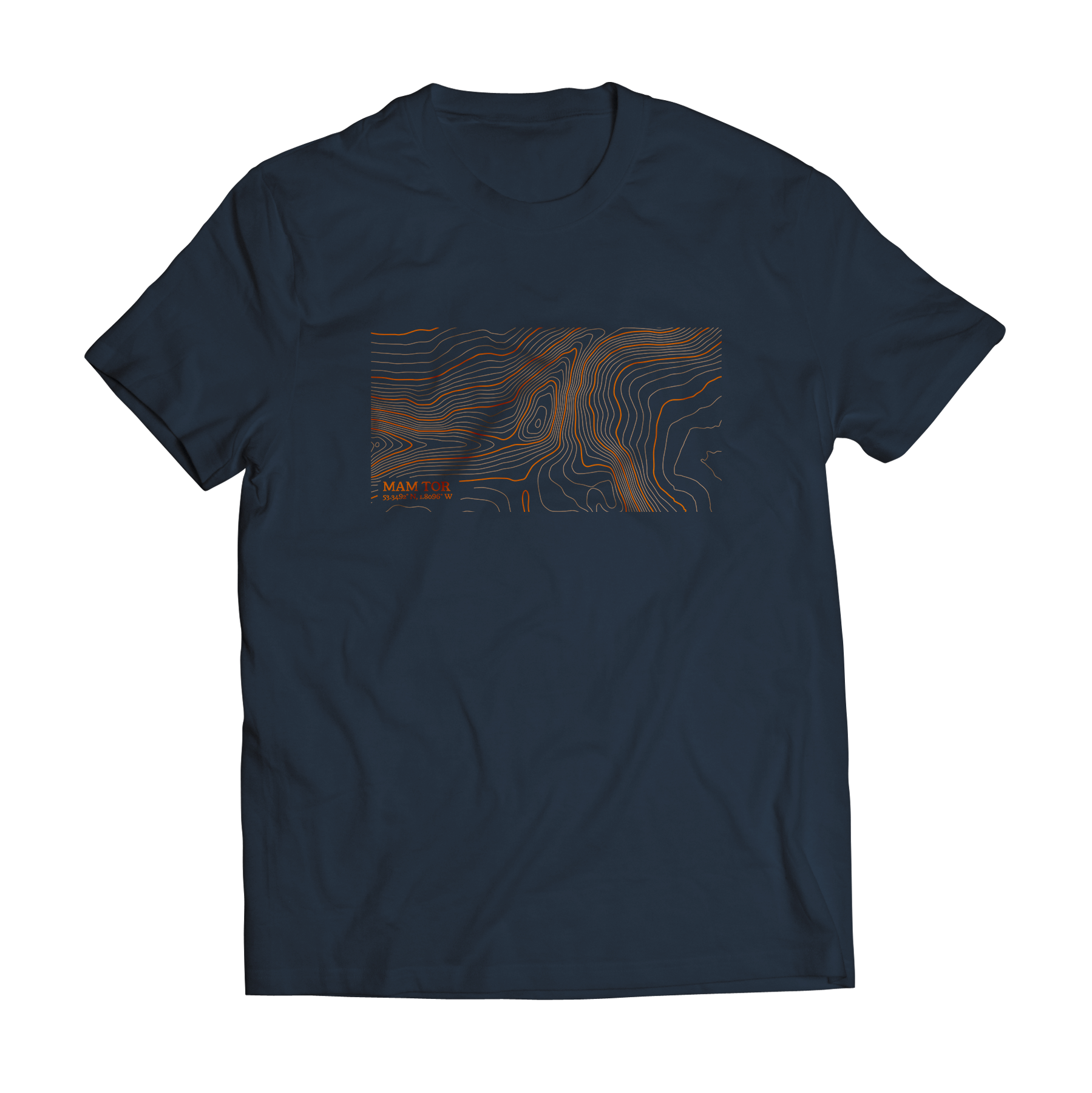 Mam Tor Contour Map T-Shirt