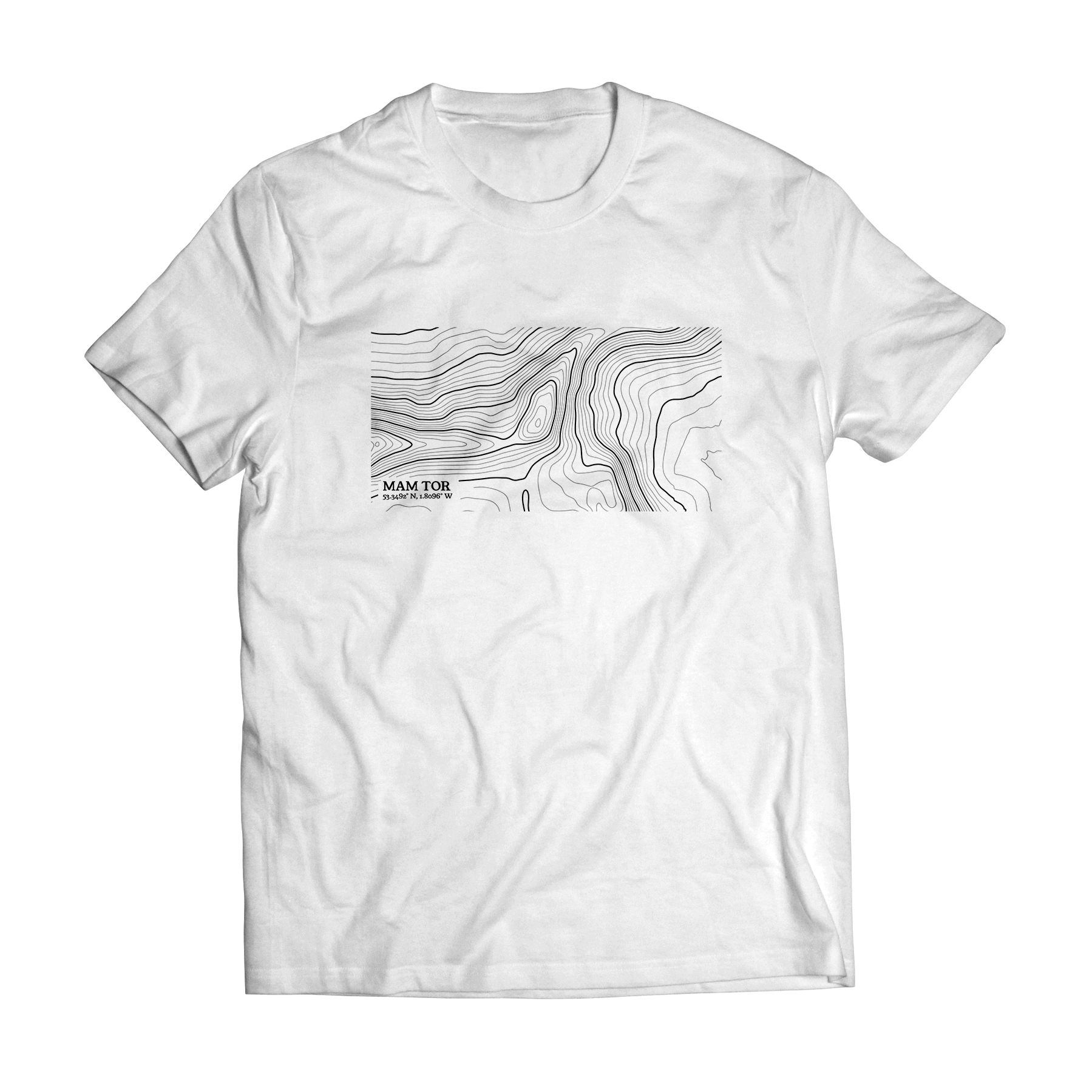 Mam Tor Contour Map T-Shirt