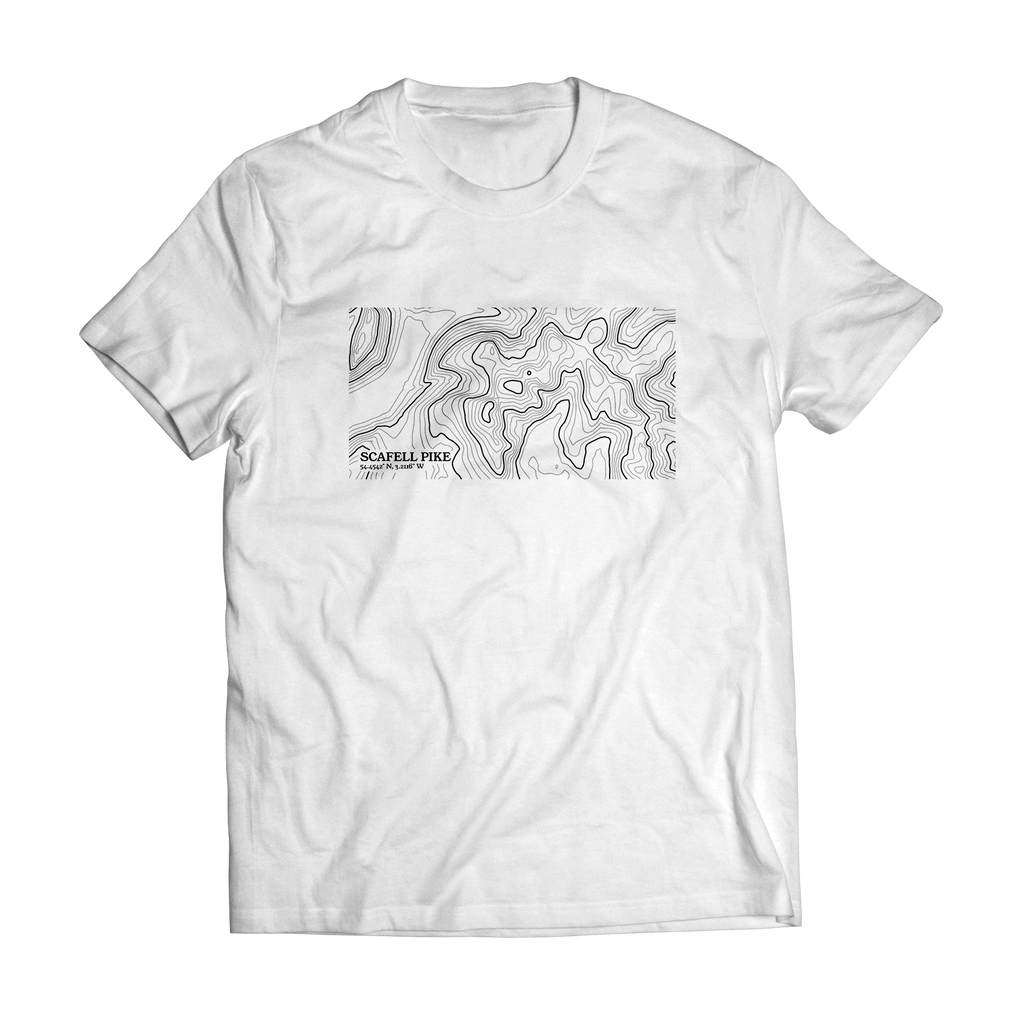Scafell Pike Contour Map T-Shirt