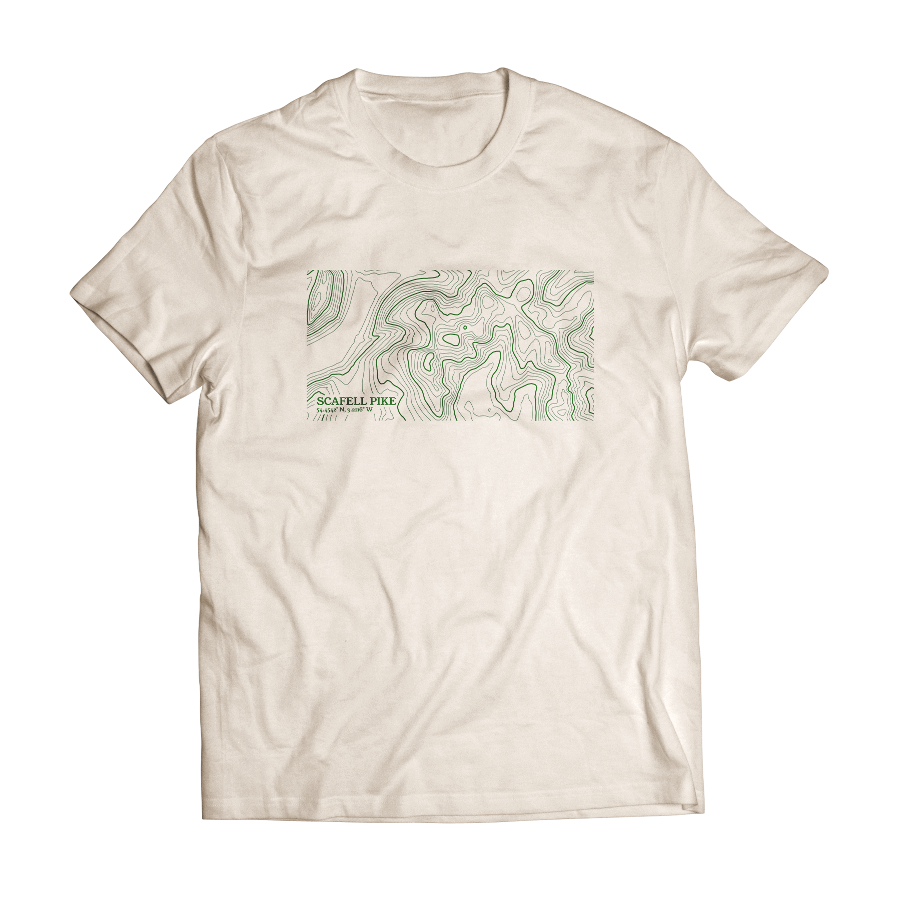 Scafell Pike Contour Map T-Shirt