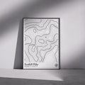 Scafell Pike Contour Map Print