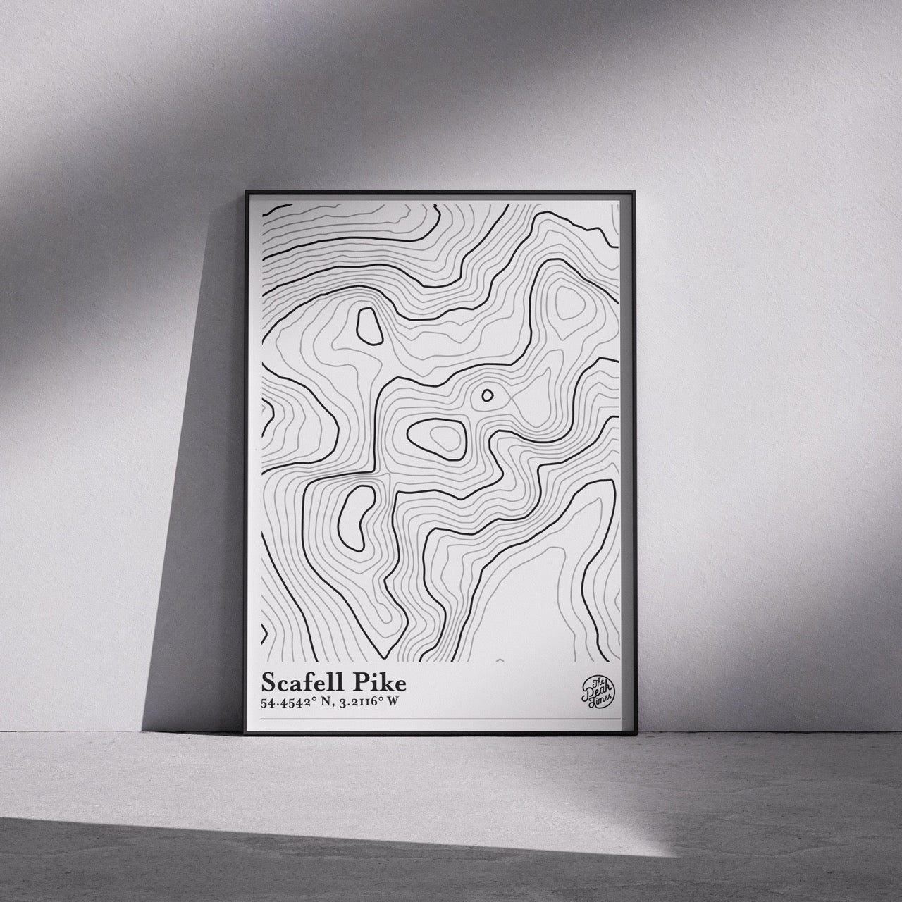 Scafell Pike Contour Map Print