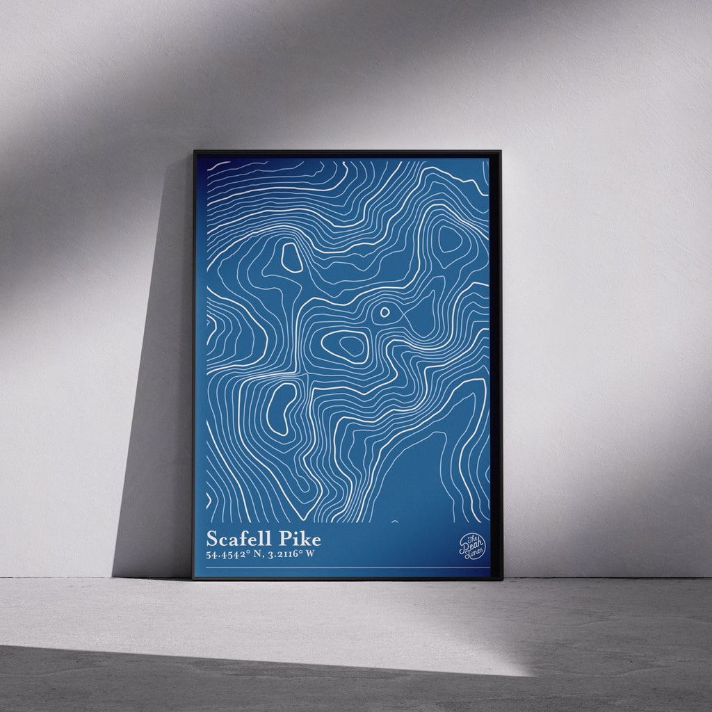 Scafell Pike Contour Map Print