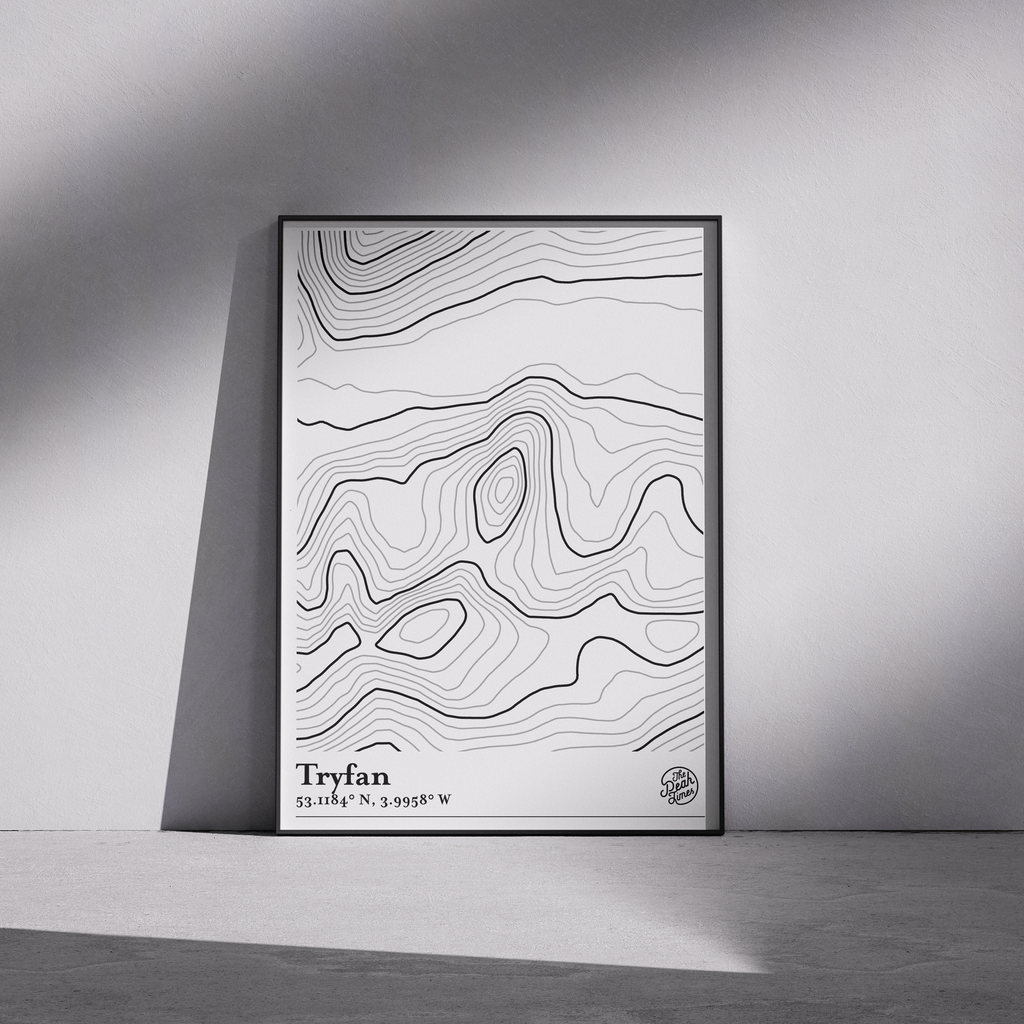 Tryfan Contour Map Print