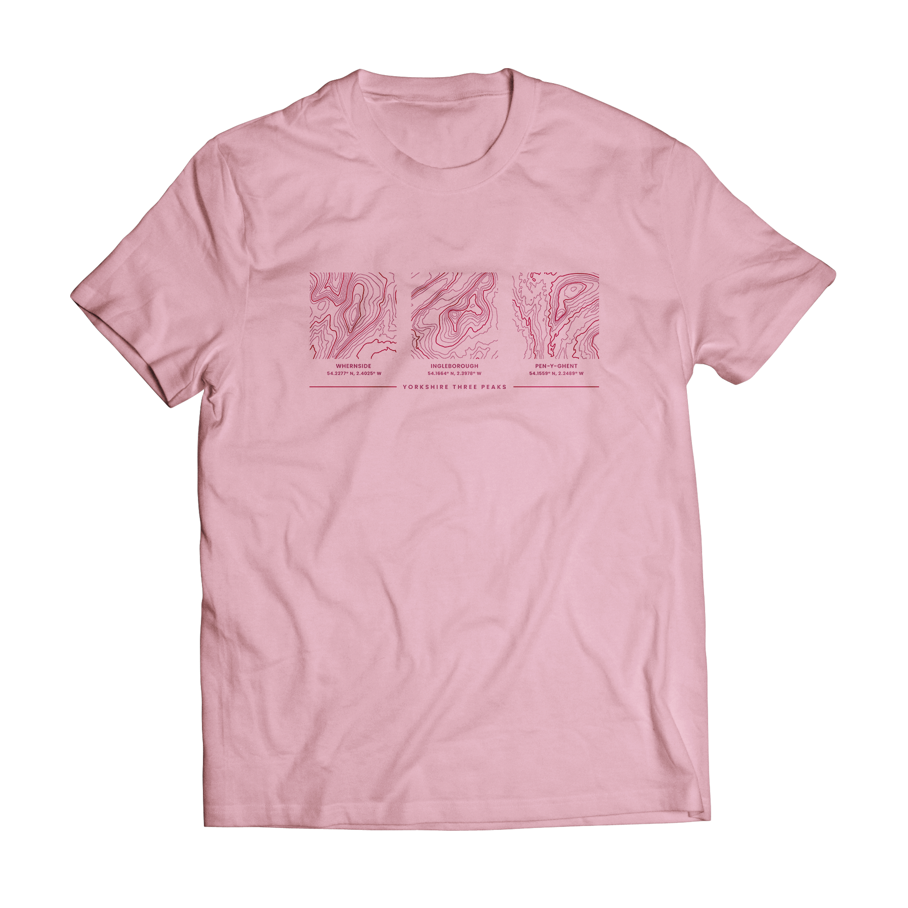 Yorkshire Three Peaks Contour Map T-Shirt