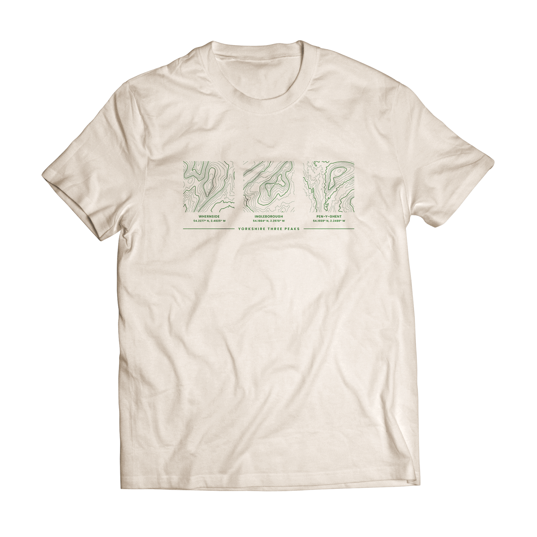 Yorkshire Three Peaks Contour Map T-Shirt